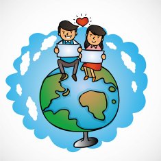 we love earth - vector