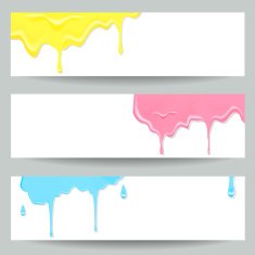 Three colorful paint banners