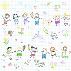 Seamless background with happy friends N3