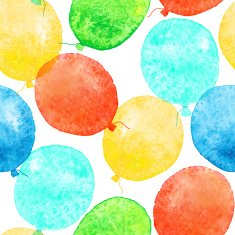 Seamless pattern with colorful watercolor balloons