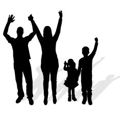 Vector silhouette of family N12