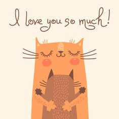 Sweet card for Mothers Day with cats N2