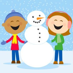 Children Building A Snowman