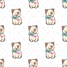 Seamless pattern with Kitty