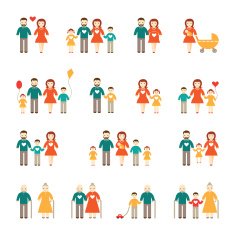 Caucasian family set