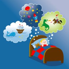 Cute boy dreaming