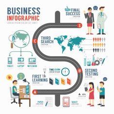Infographic bussiness template design concept vector