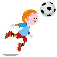 soccer boy heading the ball