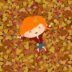 Joy autumn girl fall illustration vector