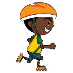 Child playing skating activity