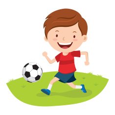 Little boy playing soccer