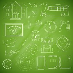 Set of different school items N3