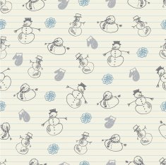 Snowman sketchy pattern