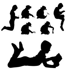 Vector silhouette of boy N5
