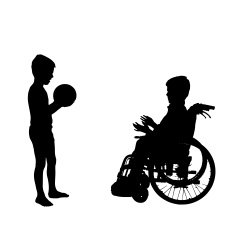 Vector silhouette of a boy N19