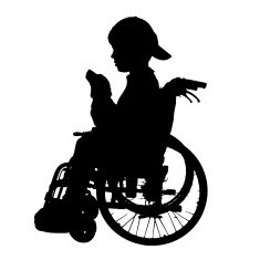 Vector silhouette of a boy N22