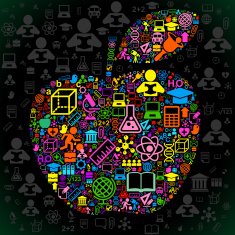Background school apple colour
