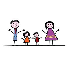 family cartoon color vector