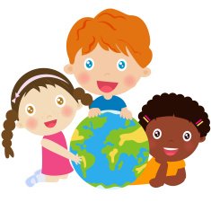 Kids and globe
