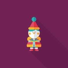 Christmas boy flat icon with long shadow eps10