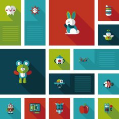 baby flat ui bakcground set N2