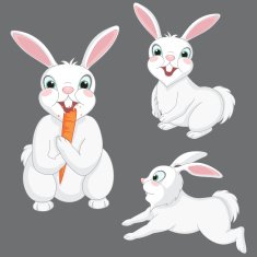 Cute Rabbits Vector Illustration