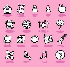 Family home kids icons