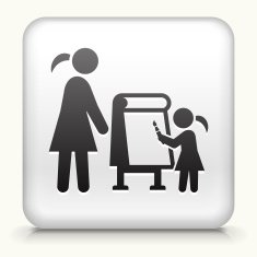 Square Button with Drawing Tutor