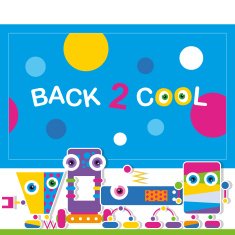 cute robot schoolchildren greeting card