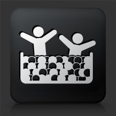Black Square Button with Children Ball Pool Icon