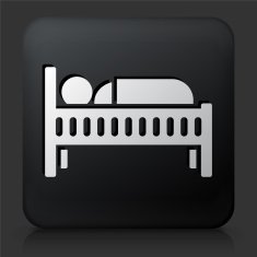 Black Square Button with Sleeping Child
