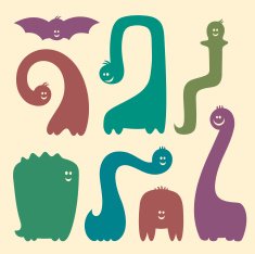 Cute Dinosaur Silhouettes