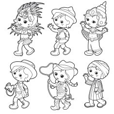 Kids of the World coloring set
