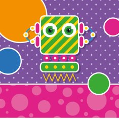 cute robot greeting card N2