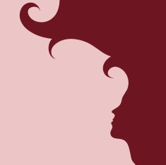 woman profile with long hair silhouette