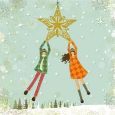 Christmas star and children