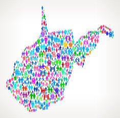 West Virginia State on vector family pattern Background