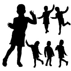 Vector silhouette of girl N10