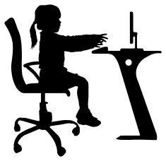 Vector silhouette of a little girl
