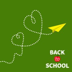 Origami paper plane on green Two dash heart in the
