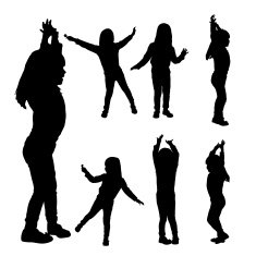 Vector silhouette of girl N12