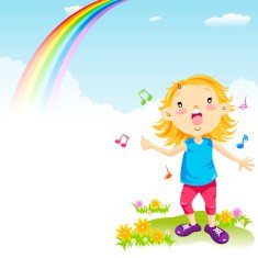 Little Girl Singing in Spring