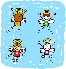 cupid angel group at valentine's day flying