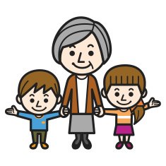 Grandmother and grandchildren