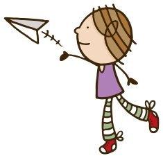 Girl throwing a paper plane