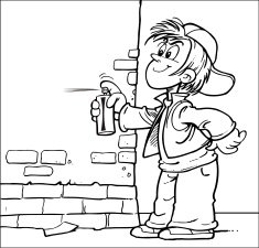 Child with spray