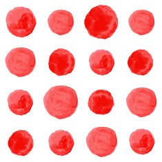 Vector red watercolor circles seamless pattern