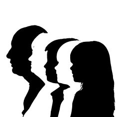 Vector silhouettes family N3