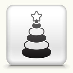 Square Button with Stacker Toy