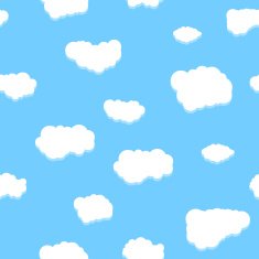 Unique clouds seamless pattern